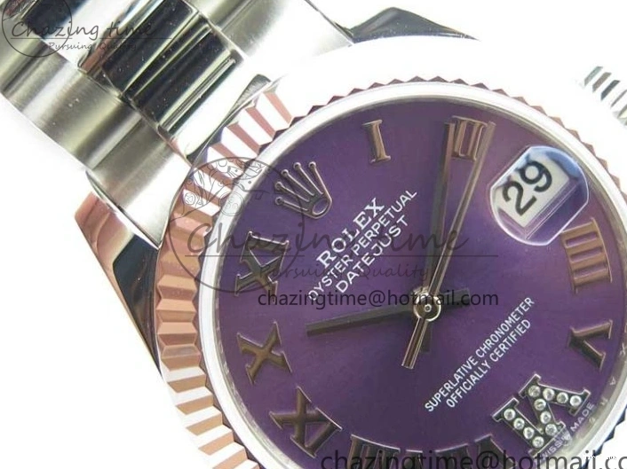 MiroTime 0429 Datejust 31mm 278271 SS BP Maker Best Edition Purple Roman Dial on Oyster Bracelet Modern 2752